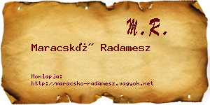 Maracskó Radamesz névjegykártya